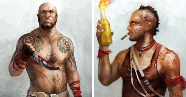 Frühere "Far Cry 3"-Konzeptzeichnungen von Ubisoft könnten als gute Vorlagen für einen älteren Vaas dienen.