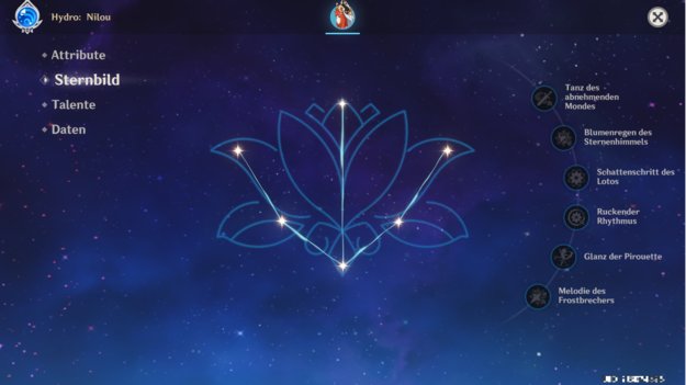 Das Sternbild von Nilou. (Quelle: Screenshot Spieletipps)