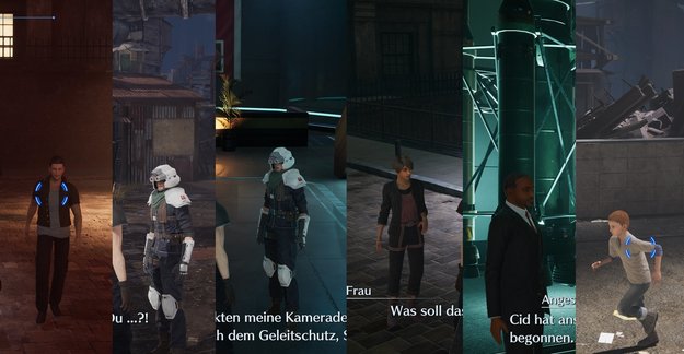 So sehen die sechs Wutai-Spione aus. Interagiert mehrmals mit ihnen, um sie zu enttarnen. (Quelle: Screenshot spieletipps.de)