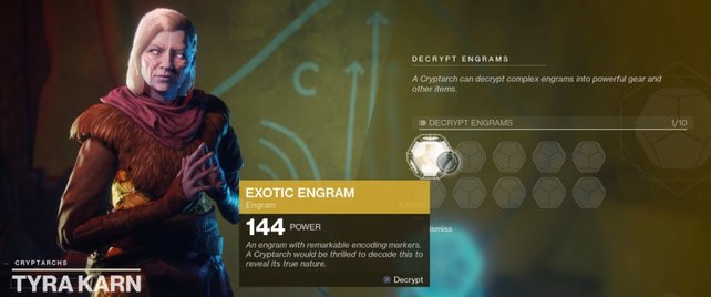 Ihr habt ein exotisches Engramm? Dann abzu Tyra Karn damit!