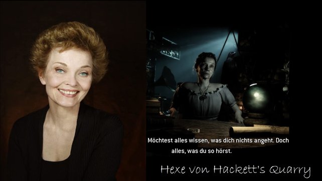 Die Hexe von Hacketts Quarry wird von Grace Zabriskie gespielt. (Quellen: imdb.com / Screenshot spieletipps.de)