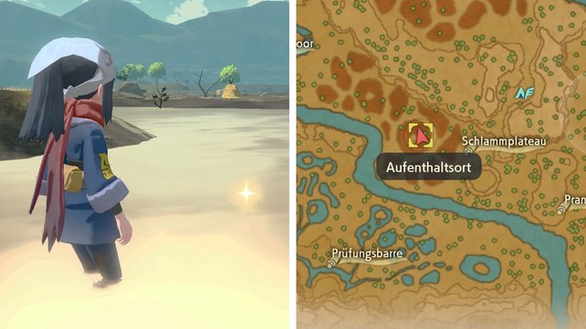Die Karte zeigt euch, wo ihr den Talisman im Sumpf findet.