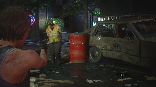 Die roten Benzinfässer sind an mehreren Orten in der Stadt zu finden. Sorgt damit für eine Explosion, um Munition zu sparen. (Quelle: Screenshot spieletipps)