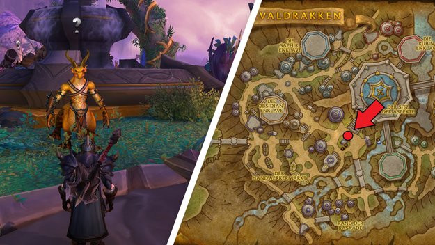 Auf dem großen Hauptplatz von Valdrakken steht der wöchentliche Questgeber Therazal. (Bildquelle: Blizzard Entertainment)