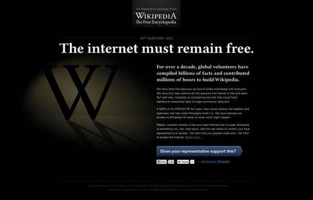Jede Internetseite könnte angeblich von SOPA betroffen sein.