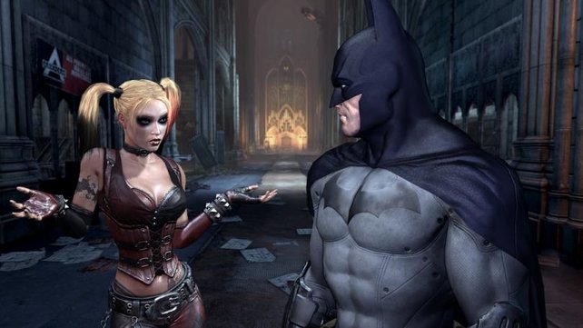 Batman trifft auf die verrückte Harley Quinn.