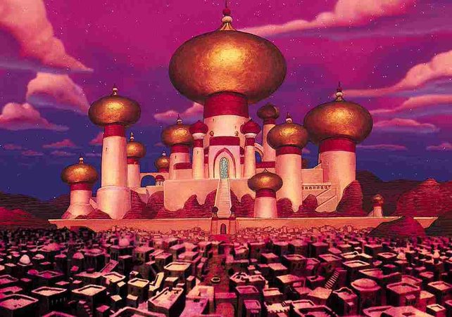 Die Stadt Agrabah. Hier trefft ihr auf Aladdin und Prinzessin Jasmin.