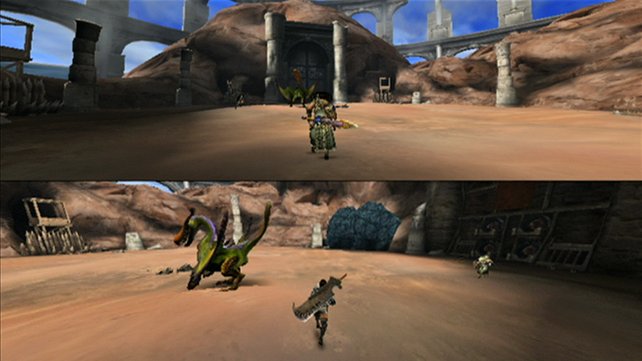 Spielt in Monster Hunter Tri online zu viert oder zu zweit am geteilten Bildschirm.