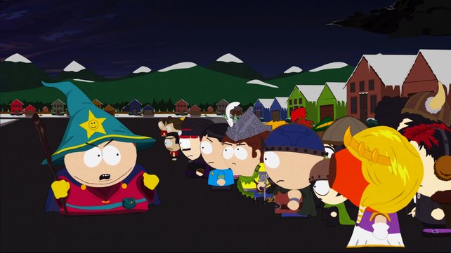 Cartman schwört seine Mannen in Braveheart-Manier auf den Kampf mit den Elfen ein.