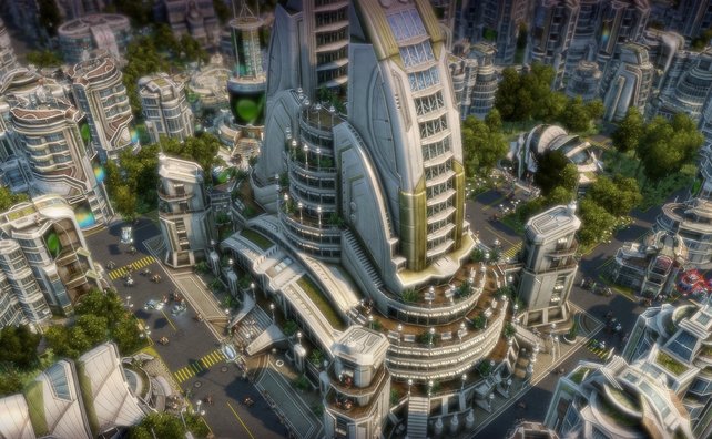 Futuristische Städte sind typisch für Anno 2070.
