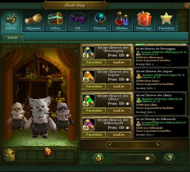 Kostenlose Online-Rollenspiele finanzieren sich vor allem über den "Shop".
