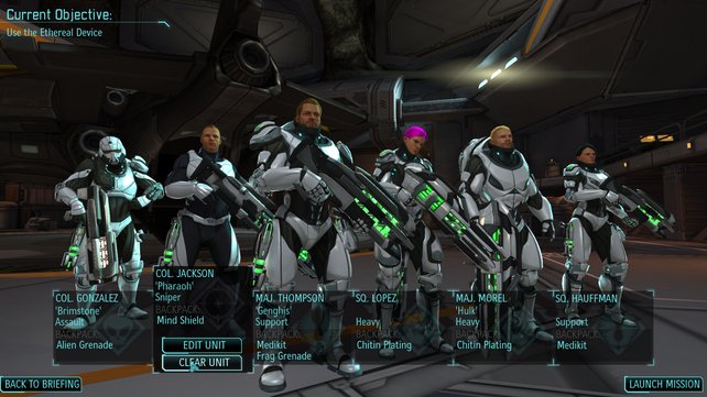 Die Xcom-Truppe steht bereit, der Alien-Bedrohung zu zeigen, was eine Harke ist.