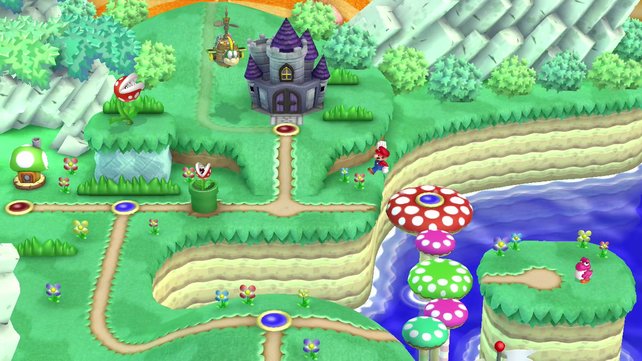 Die Weltkarte erinnert an Super Mario World.