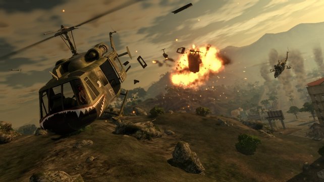 Triste Landschaft, hübsche Explosionen, willkommen bei "Mercenaries 2".