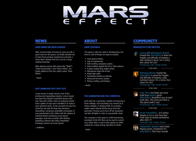 Minecraft-Vater Notch erlaubt sich einen Aprilscherz auf Kosten von Mass Effect.