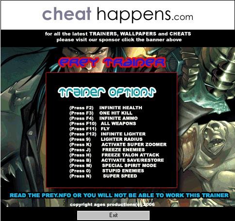 Prey 2006 Trainer Spieletipps