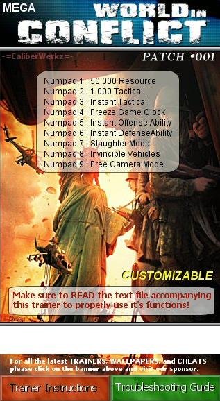 World In Conflict Trainer Spieletipps