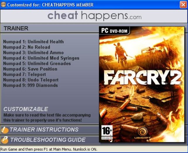 far cry 3 trainer 30 1.04 key commands
