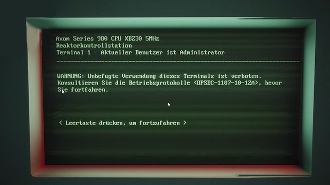Der Computerbildschirm sieht den Monitoren der Fallout-Terminals zum Verwechseln ähnlich.