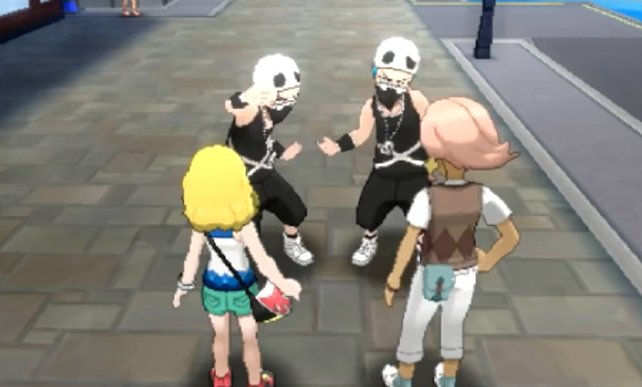 Team Skull möchte euch um eure Pokémon erleichtern.