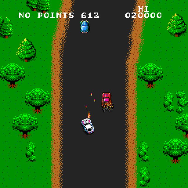 Das Original-Spy-Hunter erschien ursprünglich als Spielhallentitel, wurde aber später auch für C64 und Amiga veröffentlicht.