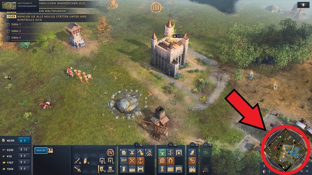 Age of Empires 4 | The minimap gives you an additional overview On the minimap at the bottom right you can see which parts of the map you have already revealed.