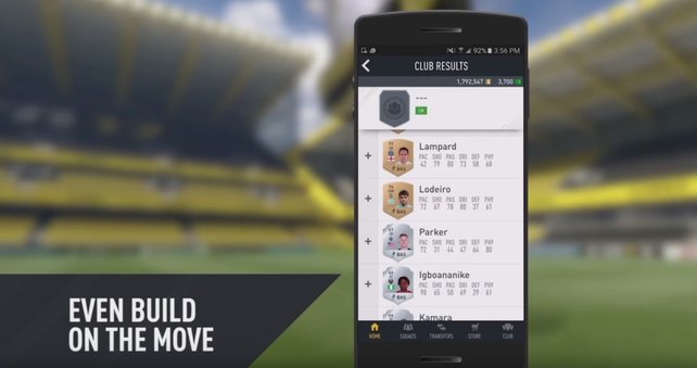 Fußball to go: Werte der Spieler könnt ihr auch über die Companion-App einsehen.