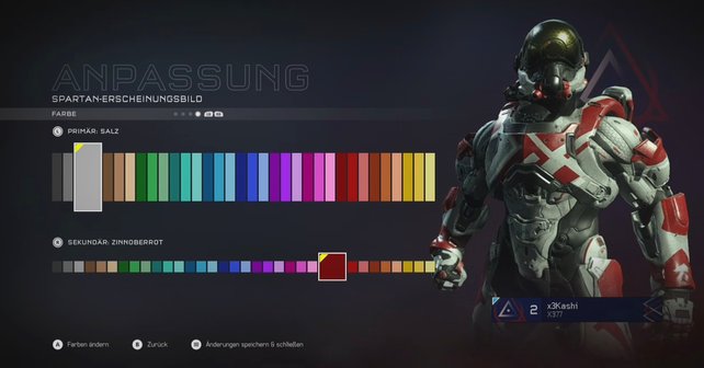 Im Spartan-Hub verändert ihr das Erscheinungsbild eures Charakters für Mehrspieler-Partien.