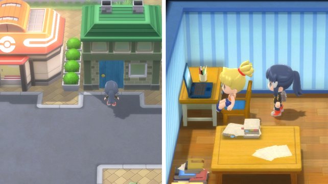 Lanas Haus könnt ihr kaum verpassen. Es genau neben dem Pokémon-Center in Herzhofen.