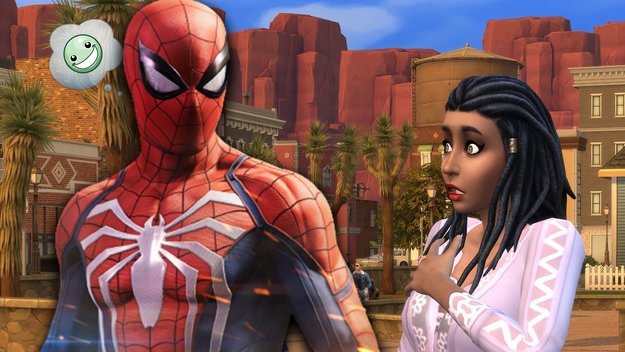Spider-Man versteckt sich in Die Sims 4. (Bild: Electronic Arts, Sony)