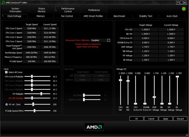 Mit AMD Overdrive lassen sich AMD Prozessoren übertakten. (Bildquelle: AMD)