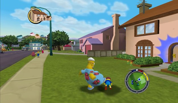 In The Simpsons – Hit & Run dürfen wir tun, was wir wollen – sogar Kinder vermöbeln. Quelle: Vivendi Universal Games.