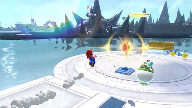Sammelt Katzen-Insignien, um neue Inselbereiche freizuschalten. Bowser Jr. unterstützt euch dabei und kann im Multiplayer von einem zweiten Spieler gesteuert werden.
