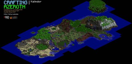 Kalimdor von World of Warcraft in Minecraft nachgebaut